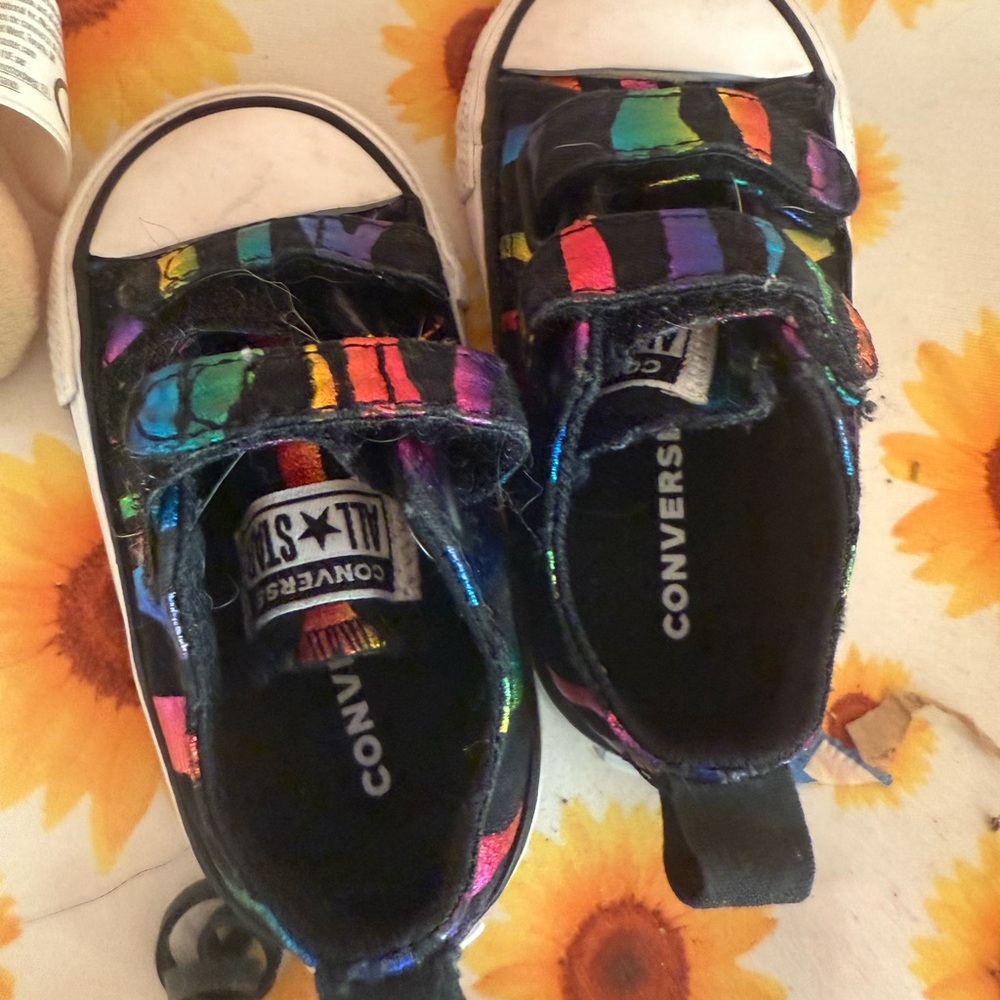 3C Converse Kids' Black and Multicolor Sneakers